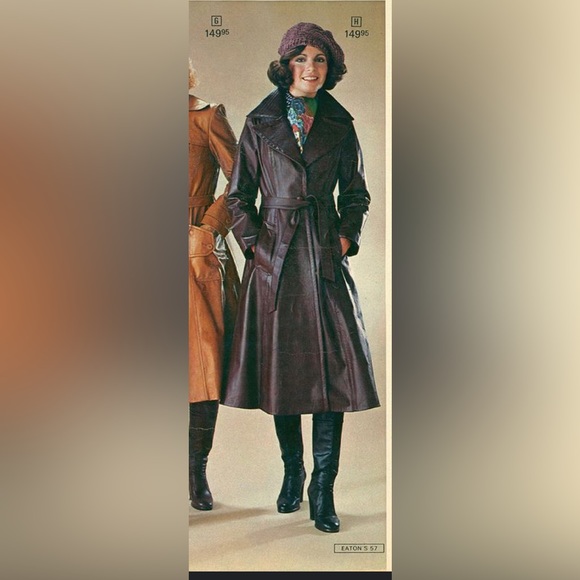 Vintage leather dress coat double breasted with belt steel blue size 12-14 - Picture 2 of 13